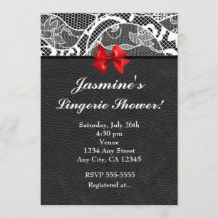 Invitation lingerie cuir noir et dentelle blanche