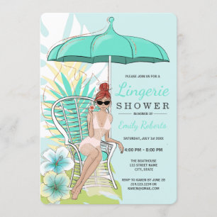 Invitation Lingerie de jardin pour la mariée rousse sous la d