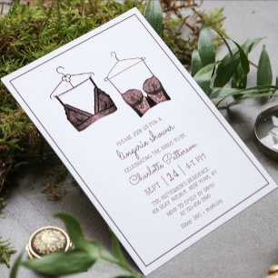 Invitation Lingerie de mariage en dentelle noire et rose pour