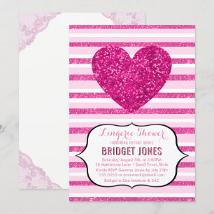 Invitation Lingerie Douche fête de mariée Parties scintillant