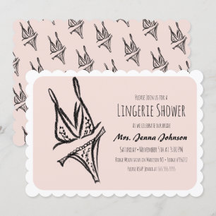 Invitation Lingerie enterrement de vie de jeune fille Pink Sh