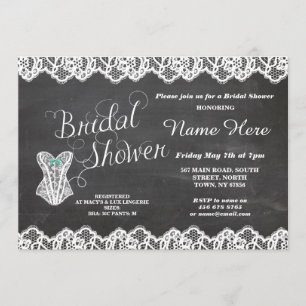 Invitation Lingerie Fête de l'mariée Corset Chalk