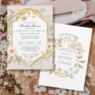 Invitation Lingerie Fête des mariées Blush Wild Rose Aquarell