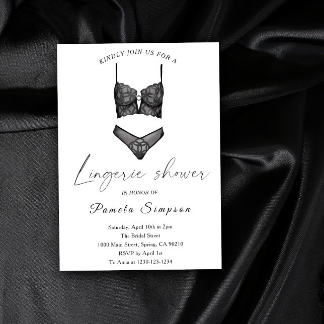 Invitation Lingerie Mariage Black Ooh La La (Créateur téléchargé)