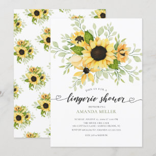 Invitation Lingerie nuptiale de tournesol d'automne