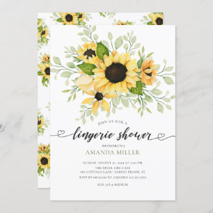 Invitation Lingerie nuptiale de tournesol d'automne Douche