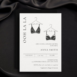 Invitation Lingerie Shower de Mariage Minimaliste Moderne
