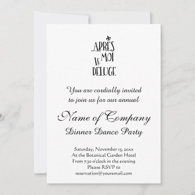 Invitation L'inondation de After Me - L'expression française (Devant)