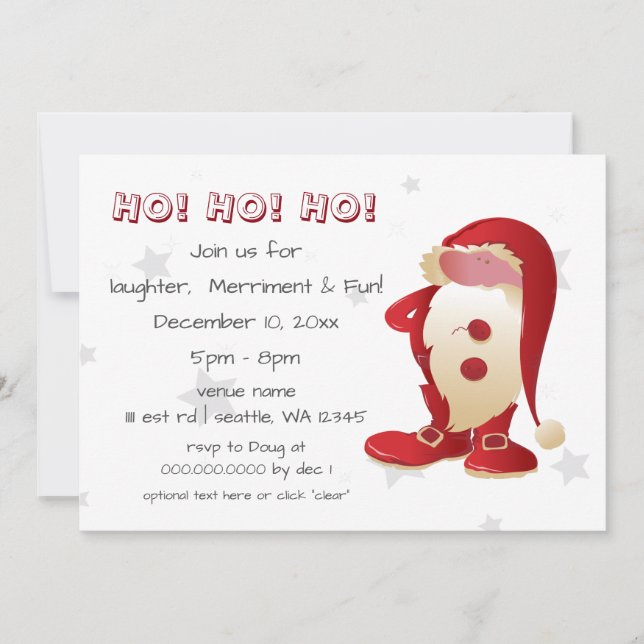 Invitation l'invitation à la fête de noël de la santa claus (Devant)