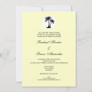 Invitation L'invitation au mariage sur la plage - Jaune