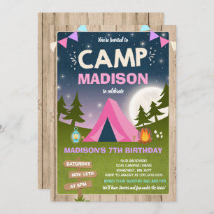 Invitation L'invitation d'anniversaire de camping campent