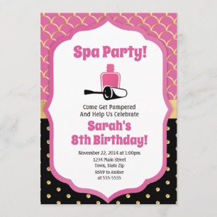 Invitation L'invitation d'anniversaire de partie de spa