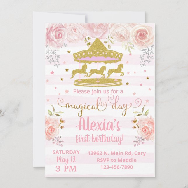 Invitation L'invitation d'anniversaire du carrousel d'or. (Devant)