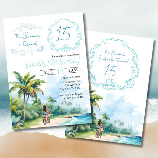 Invitation L'invitation d'anniversaire pour l'été de mes 15 a