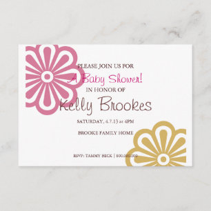 Invitation L'invitation de baby shower a fleuri I pnkgo