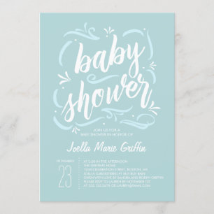 Invitation L'invitation de baby shower bleue la plus douce