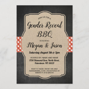Invitation L'invitation de baby shower couple le genre de BBQ