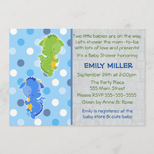 Invitation L'invitation de dragon jumelle le baby shower