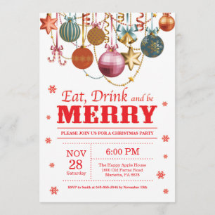 Invitation L'invitation de fête de vacances de Noël mangent