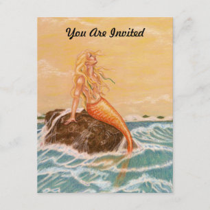 INVITATION L'INVITATION DE LA PARTIE THÈME MERMAID ~ EZ À CUS