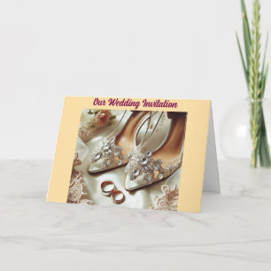 Invitation L'invitation de mariage de la bague et de la chaus