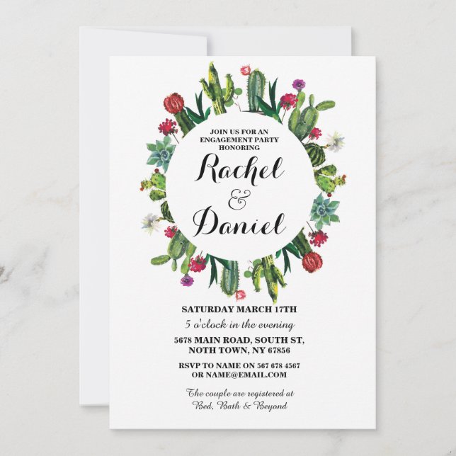 Invitation L'invitation du couple de cactus de fiesta de (Devant)