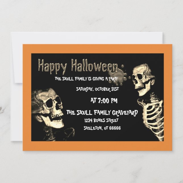 INVITATION L'INVITATION DU PARTI SKELETON HALLOWEEN (Devant)