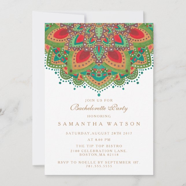 Invitation L'invitation verte de partie de Bachelorette de (Devant)