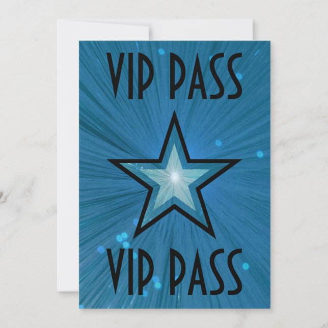 Invitation L'invitation VIP PASS du Blue Star est noire (Devant)