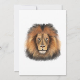 Invitation lion aquarelle Leo roi safari animal jungle chat