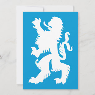 Invitation Lion bavarois azur et blanc