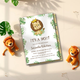 Invitation Lion bébé mignon C'est un Baby shower de la jungle