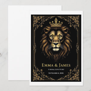 Invitation Lion [Couleur] Sombre Affiche de Mariage de Bienve