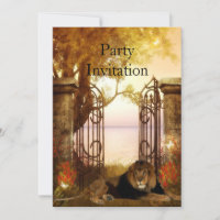 Lion D'Invitation À La Porte