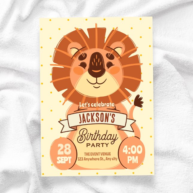 Invitation Lion mignon  (Créateur téléchargé)