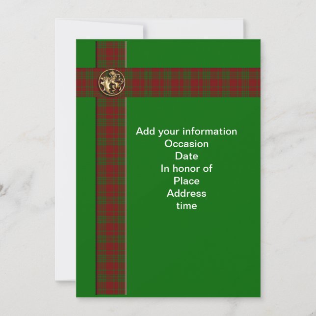 Invitation lion plaid écossais (Devant)