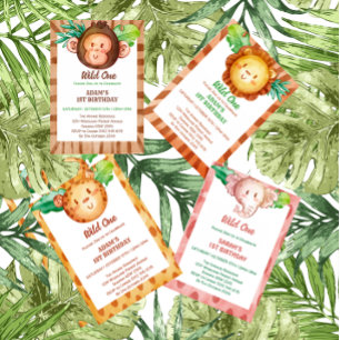 Invitation Lion safari sauvage un anniversaire