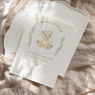 Invitation Lion vert Safari Animaux Baby shower