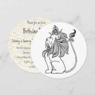 Invitation Lion vintage du Magicien d'Oz, Anniversaire d'enfa