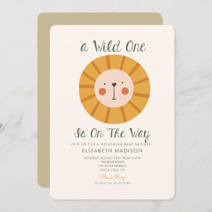 Invitation Lion Wild one est sur le Baby shower Way