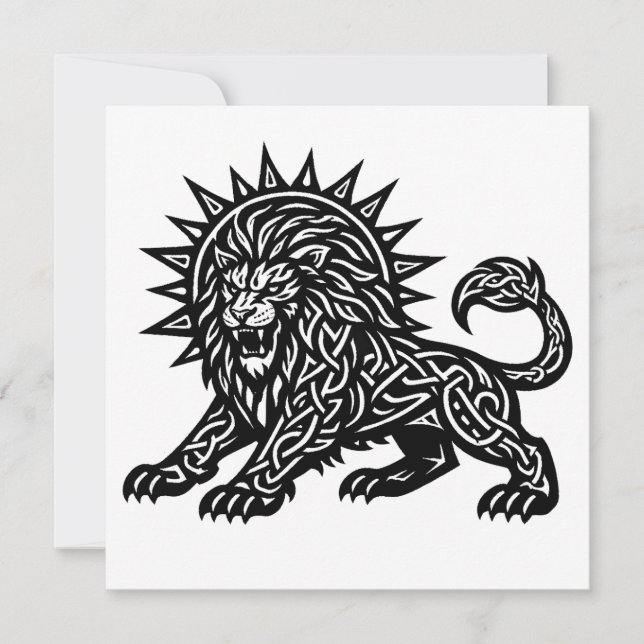 Invitation Lion Zodiaque Soleil‑Crinière Lion | BurnsInHell (Devant)