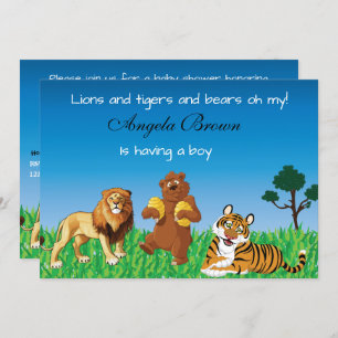 Invitation Lions, tigres, ours oh mon - baby shower unisexe