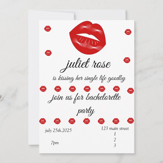 Invitation Lips EVJF (Devant)