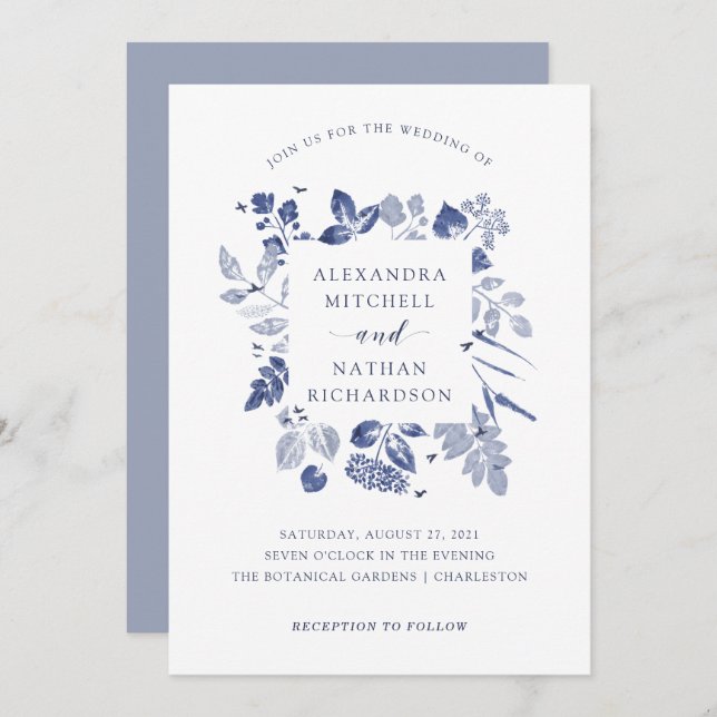 Invitation Liquide encastré | MARIAGE (Devant / Derrière)