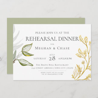 Invitation Liquide Gold et Sage Green