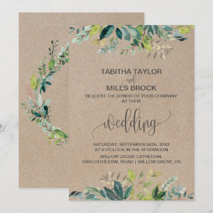 Invitation Liquide Kraft avec Mariage d'emballage de la couro