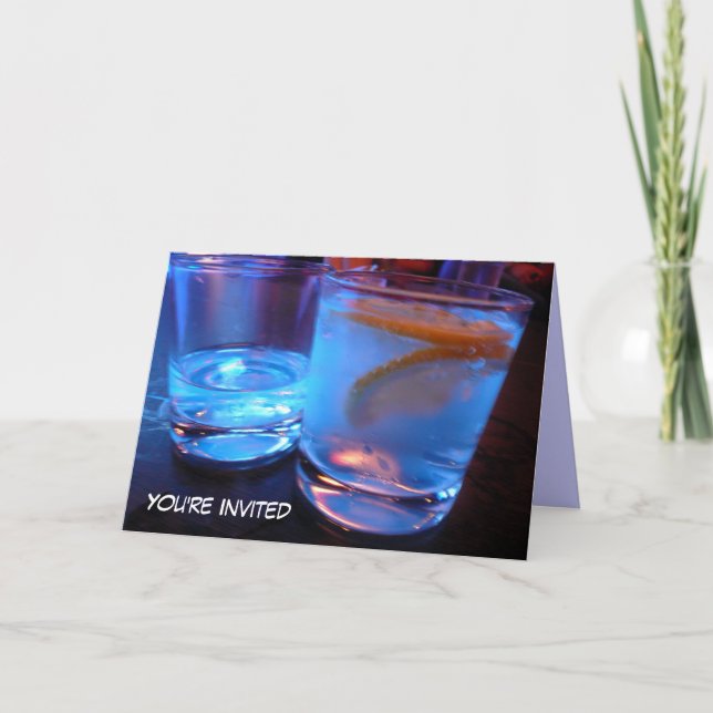 Invitation liquor glasses party invite (Devant)
