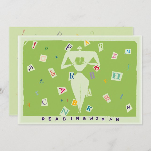 Invitation Lire la femme 7x5 (Devant / Derrière)