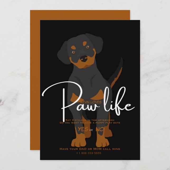 Invitation Lire l'invitation de date (Devant / Derrière)