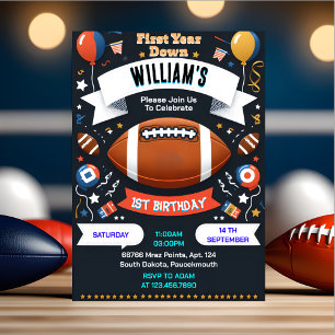 Invitation Lire Sports garçons billet Football 1er anniversai